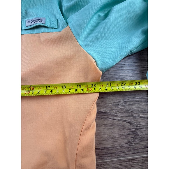 Columbia PFG Women's Tamiami Colorblock Half Snap Pullover Hooded Windbreaker L - Picture 6 of 14